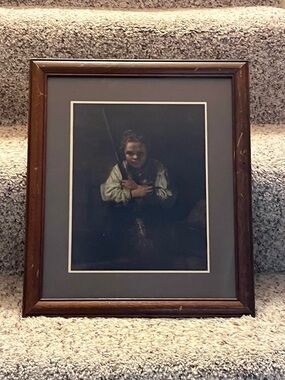 A Girl With Broom print By Rembrandt